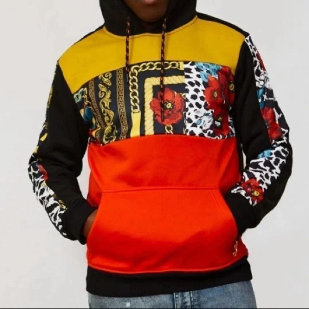 Reason Floral Chains Pullover Hoodie Sweatshirt NWT